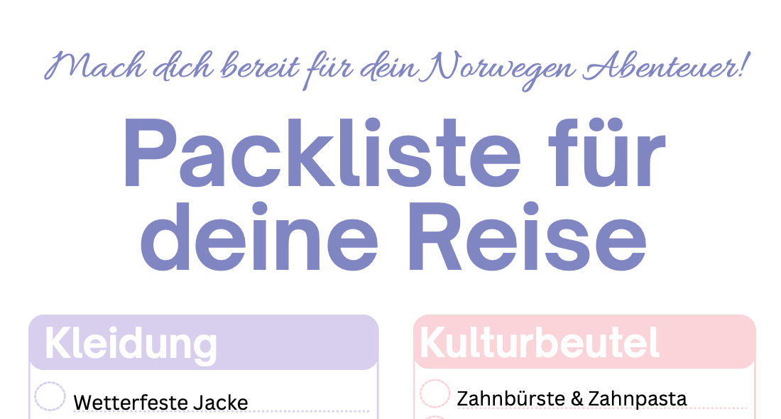 Packliste für Norwegen (PDF)
