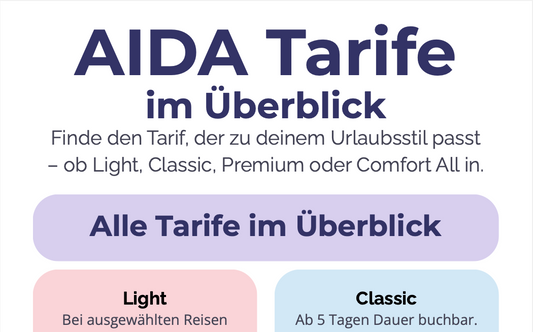 AIDA Tarife im Überblick (Digital)